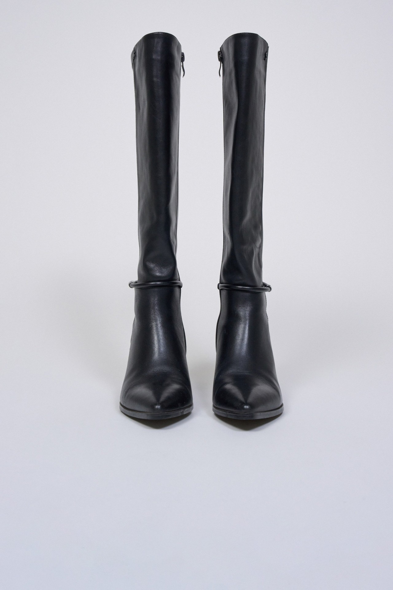 BOTTES HAUTES � TALON EN CUIR